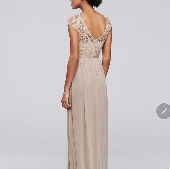 David bridal size 24 champagne colored gown - Picture 2 of 8